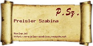Preisler Szabina névjegykártya